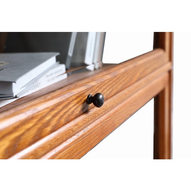 Mission 3 Stack Oak Barrister Bookcase - Beveled Glass For Sale - Image 17 of 18