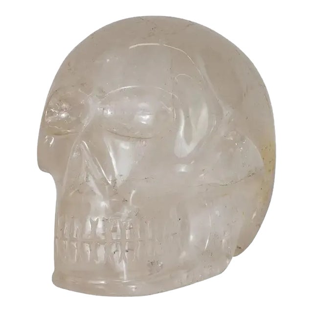1980s Rock Crystal Skull Sculpture For Sale