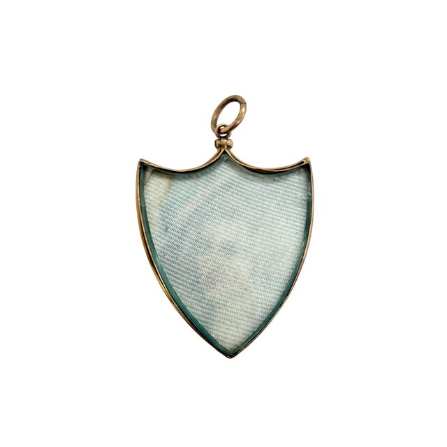 Baroque Eighteenth Century Miniature Portrait of a Lady 14k Gold Shield Frame For Sale - Image 3 of 3