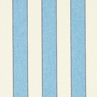 Schumacher Blumont Stripe Indoor & Outdoor Fabric in Blue For Sale
