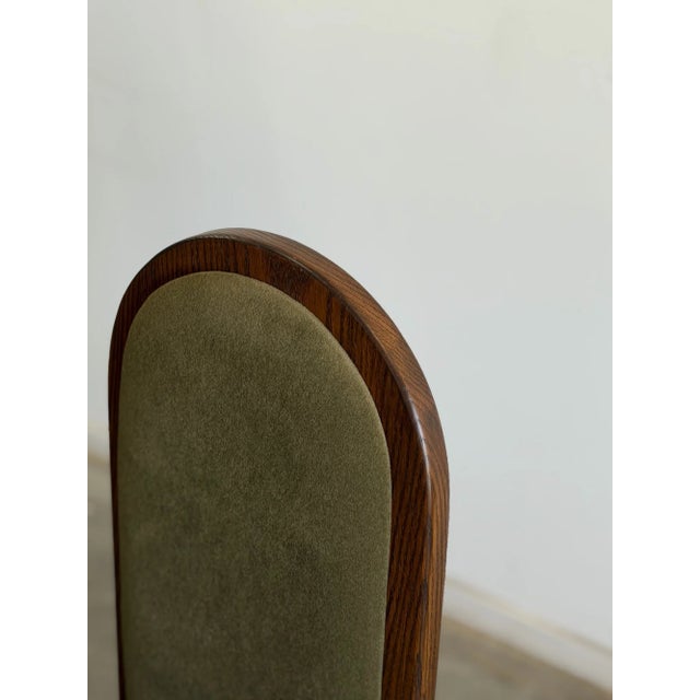 Mid-Century Modern Arched Oak Dining Chairs- Set of 6 For Sale - Image 3 of 14