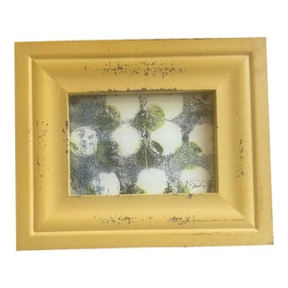 Abstract Study in Distressed Butter Yellow Frame by Nancy Smith For Sale