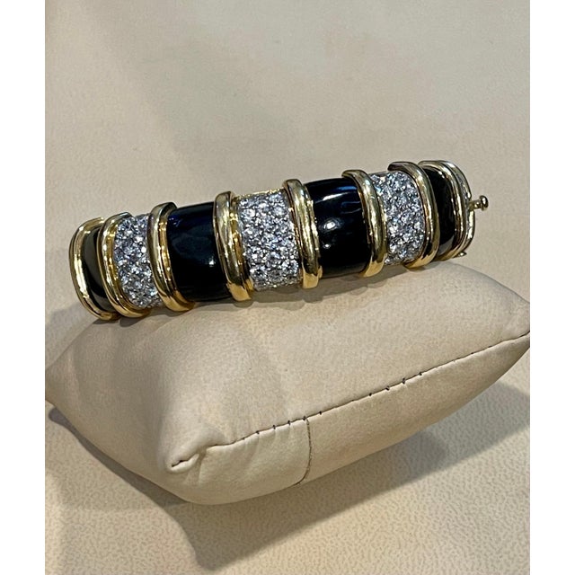 Yellow Tiffany & Co.Platinum & 18k Yellow Gold Schlumberger Paillonne Diamond Bangle For Sale - Image 8 of 8