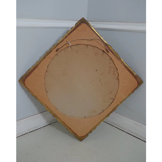 Vintage Square Gold Leaf Finish Decorator Leaf Mirror For Sale - Image 9 of 9