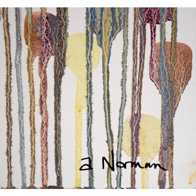 Textile "Jellies" Abstract Expressionist Composition in Acrylic on Canvas by Annamarina Norman For Sale - Image 7 of 9