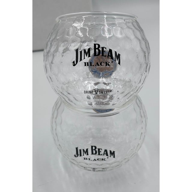 2016 Pga Jim Beam Golf Ball Shaped Old Fashioned Whiskey Glass - 2pc For Sale In Palm Springs - Image 6 of 6
