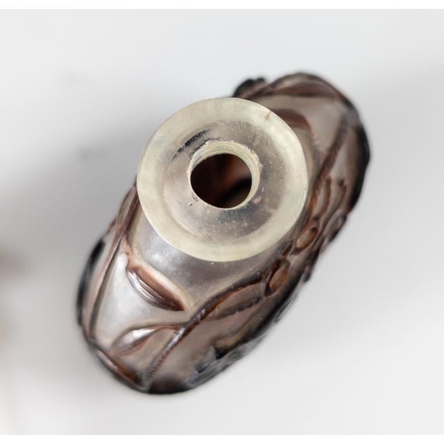 Purple Early 20th Century Chinese Qing Dynasty Peking Glass Snuff Bottle With Koi or Carp Fish For Sale - Image 8 of 11