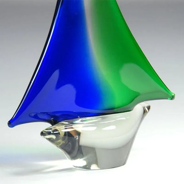 Vintage Murano Sailboat, 1970s, in None conditions. Designed 1970 to 1979