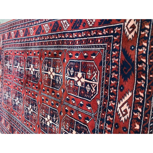 Vintage Fine Turkmen Afghan Boukhara Design Rug For Sale - Image 3 of 16