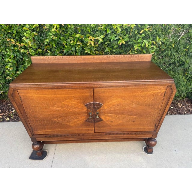 Art Deco Oak Sideboard/Credenza/Buffet For Sale - Image 11 of 16