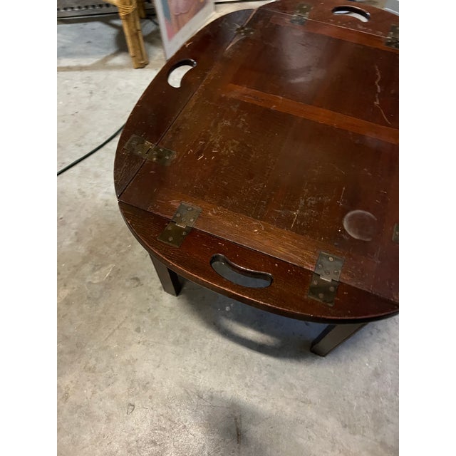 Campaign 1970s Wooden Campaign Style Coffee Table/Tray Table For Sale - Image 3 of 3