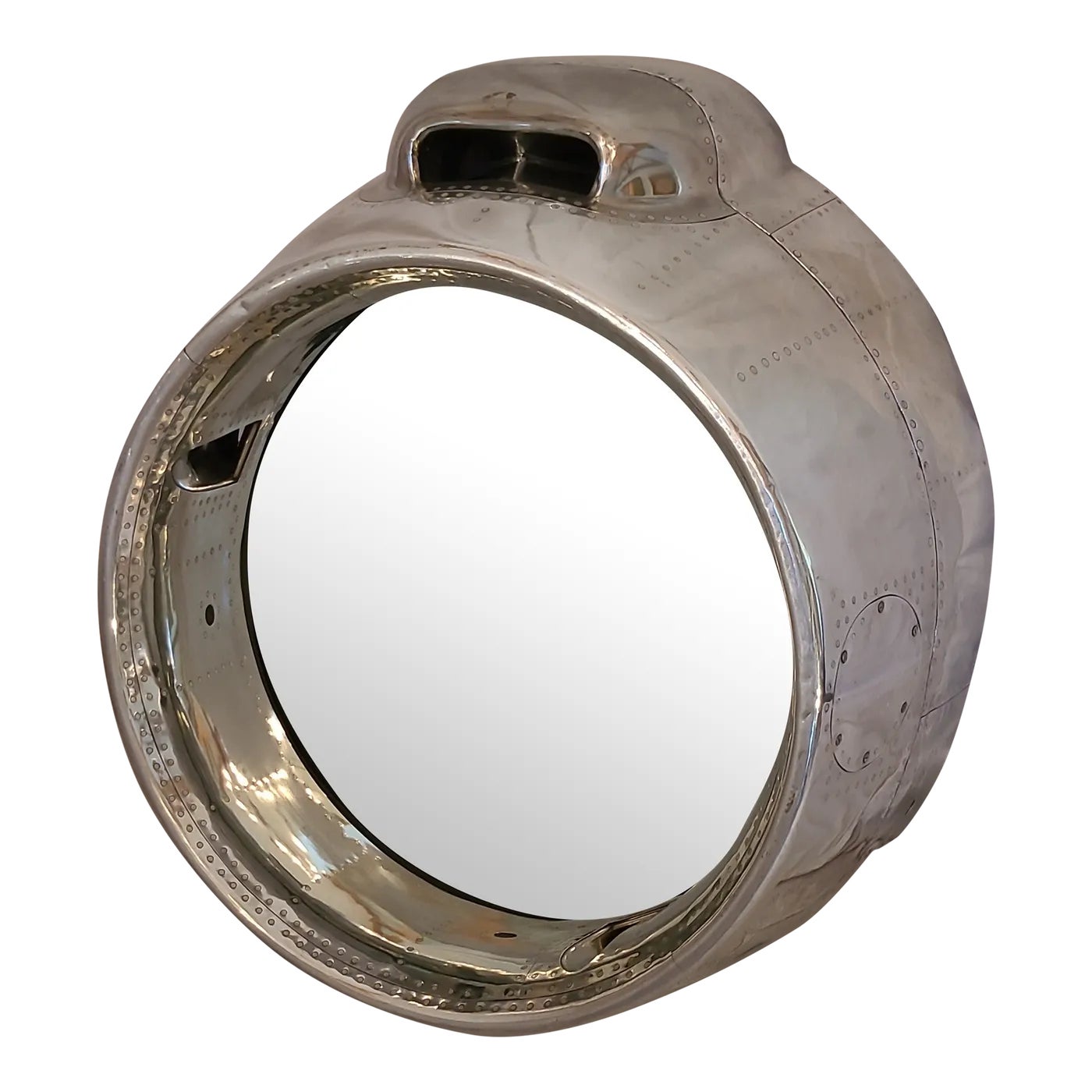 Vintage Airplane Engine Cowl Mirror | Chairish