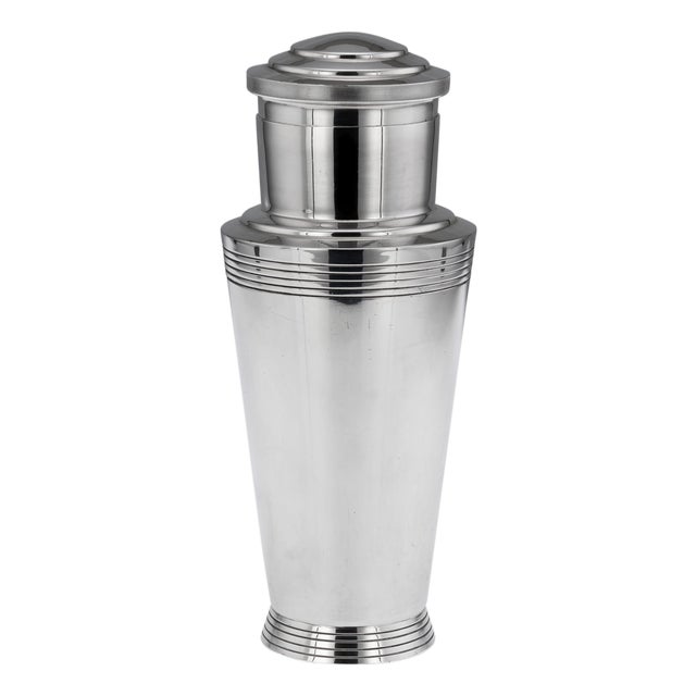 20th Century Art Deco English Silver Plated Cocktail Shaker from Keith Murray, 1936 For Sale