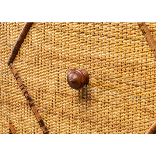 1970s Tortoiseshell Bamboo & Rattan Wardrobe For Sale - Image 14 of 18