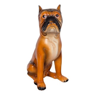 Italian Ceramic Boxer Dog Figurine, 1970s For Sale