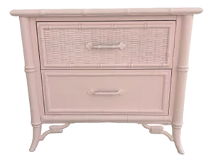 Late 20th Century Stanley Furniture Pink Faux Bamboo Style Nightstand