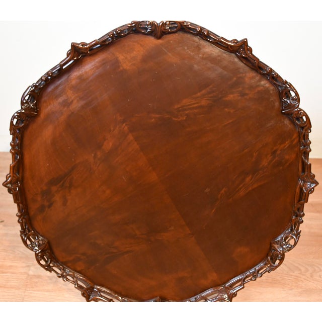 Chippendale 1940 English Chippendale Mahogany Side Table / End Table For Sale - Image 3 of 10
