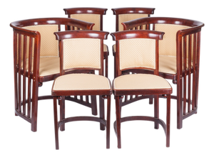 Chairs and Armchairs by Josef Hoffmann for Jacob and Josef Kohn, Vienna, Austria, 1890s, Set of 6