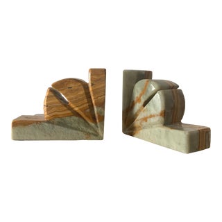 Vintage Sculptural Marble Bookends, 1970s - A Pair For Sale