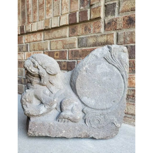 Rare Antique Tibetan Buddhist Ancient Temple Snow Lion & Wheel Architectural Ornament For Sale - Image 11 of 11