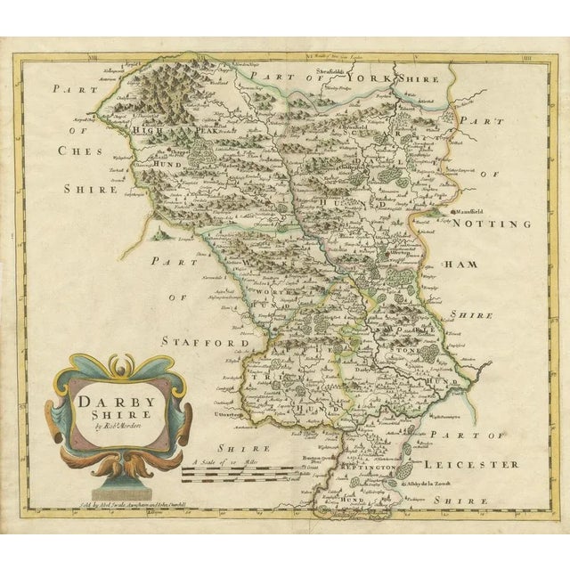 Antique County Map of Derbyshire For Sale - Image 3 of 6