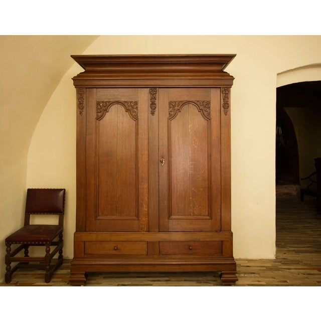 Vintage Oak Carved Cabinet For Sale - Image 9 of 9