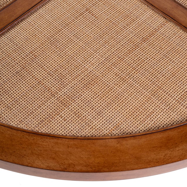 Wood Bali Breeze 42 in. Round Wood and Mesh Woven Coffee Table, Heritage For Sale - Image 7 of 10