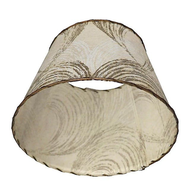 Paper Mid Century Parchment Lamp Shade With Brush Stroke Motif C 1950's For Sale - Image 7 of 9