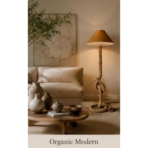 Vintage Audoux Minet Style Coastal Organic Sculptural Rope Knot Floor Lamp For Sale - Image 17 of 17