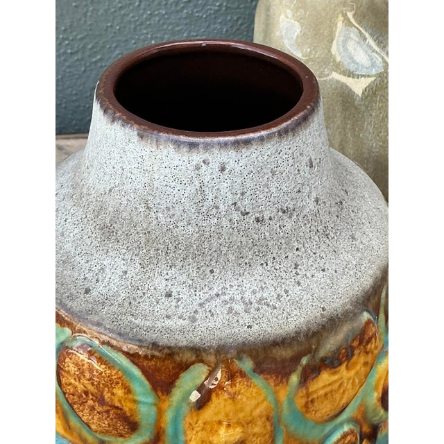 Vintage MCM West German Glazed Ceramic Vase For Sale In West Palm - Image 6 of 12