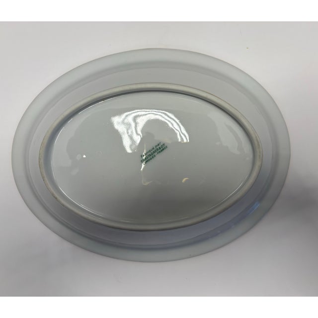 French Early 20th Century French Limoges Oval Serving Bowl by Chastagner & Cie, Hand-Painted Florals With Gilt Rim For Sale - Image 3 of 4