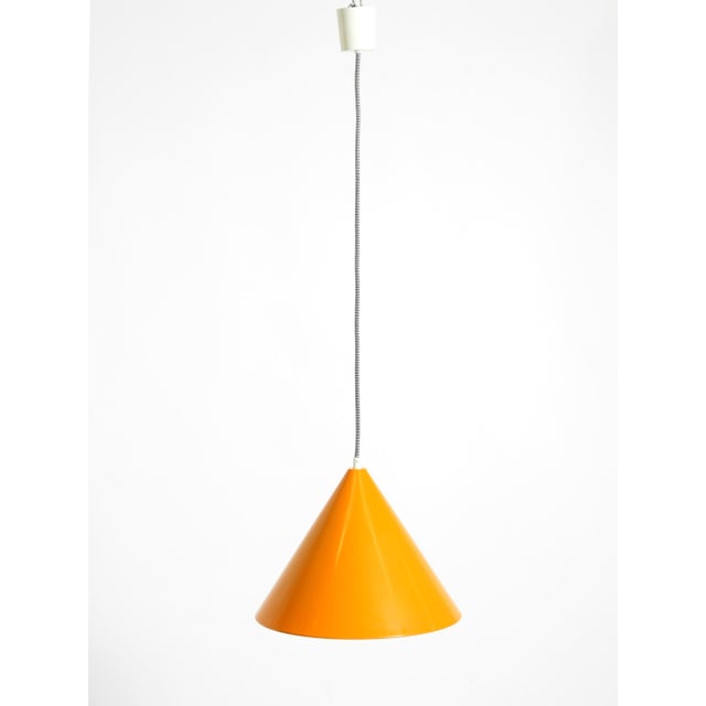 Metal Vintage Model Billiard Pendant Lamp in Orange Metal by Louis Poulsen, 1970s For Sale - Image 7 of 17