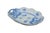 Antique blue and white serving platter / tray / shallow dish featuring a maple leaf motif with scalloped rim and handles....