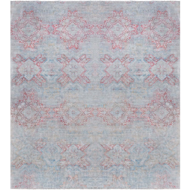Doris Leslie Blau Antique Agra Indian Geometric Gray Cotton Carpet - c. 1920 For Sale
