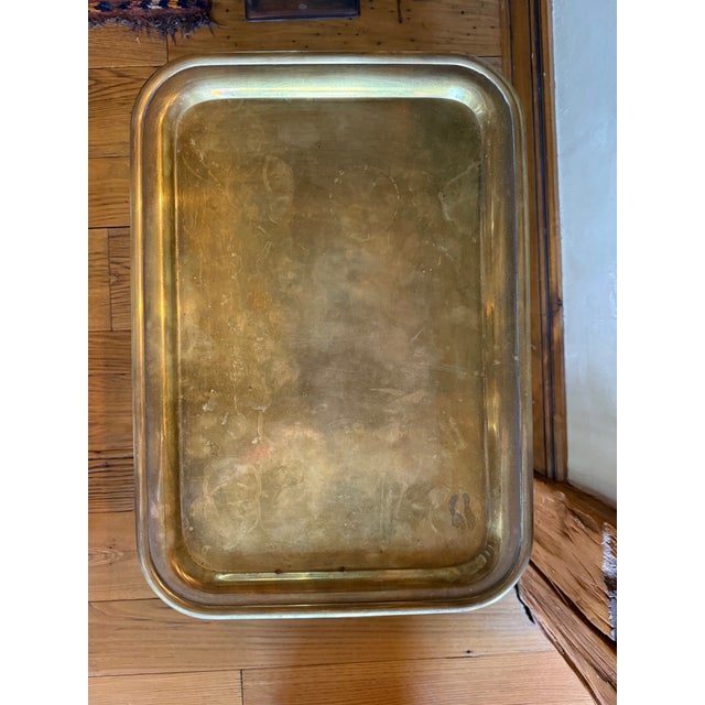 Early 20th Century Early 20th Century Brass and Iron Tray Top Neoclassical Side Table For Sale - Image 5 of 5