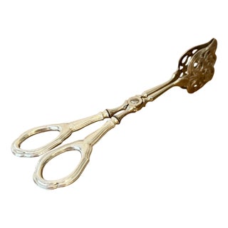 Antique Silver Serving Tongs, 1900 For Sale