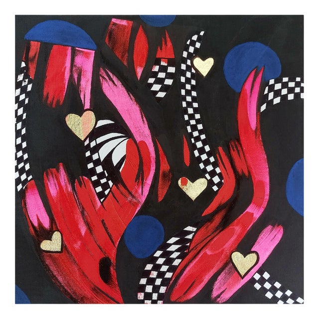 Priscilla Bilijam, Canvas Drift, 2025, Acrylic on Canvas with Metal Leaf For Sale