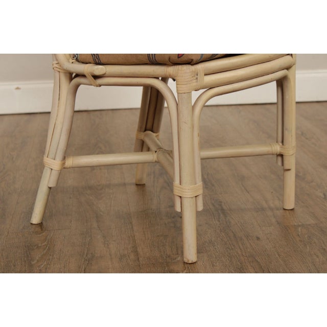 Vintage Rattan Cream Lacquered Dining Chair For Sale - Image 10 of 13