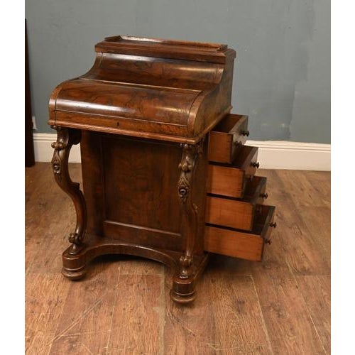 Very attractive Victorian walnut davenport desk with beautifully figured veneers Circa 1860 on this antique desk Classic...