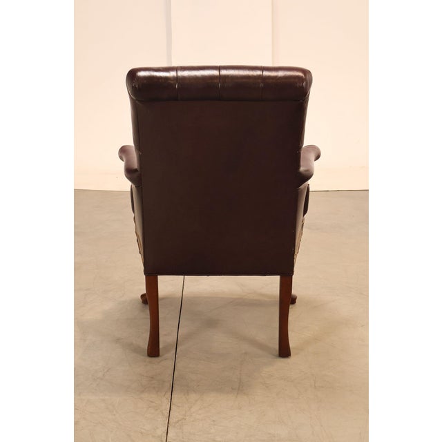 Hancock & Moore Pair of Tufted Leather and Mahogany Armchairs For Sale - Image 16 of 18