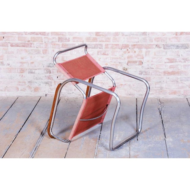 Original Bauhaus Chair in Beech & Chrome attributed to J. Halabala for Up Zavody, Czech, 1930s For Sale - Image 12 of 13