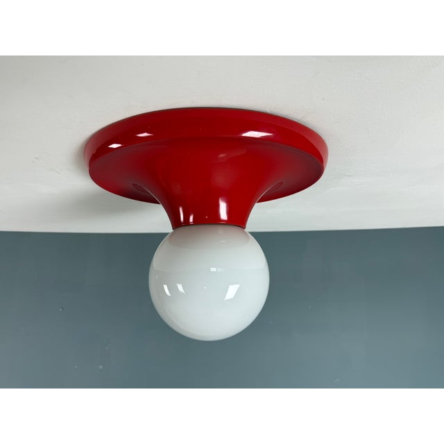 Vintage Italian Red Metal Light by Achille Castiglioni for Flos, 1970s For Sale - Image 12 of 18