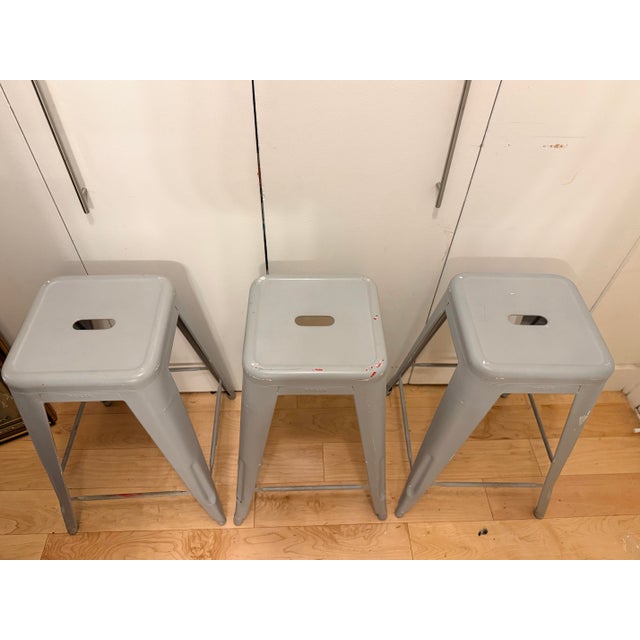 Tolix Marais H65 Steel Counter Stools by Xavier Pauchard, Set of 3 For Sale - Image 9 of 12