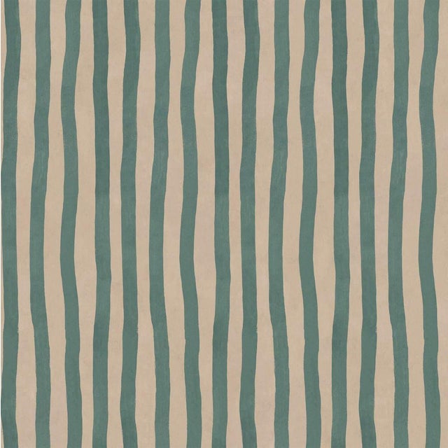 Artist's Stripe Wallpaper Sample - Euphorbia & Alabaster For Sale