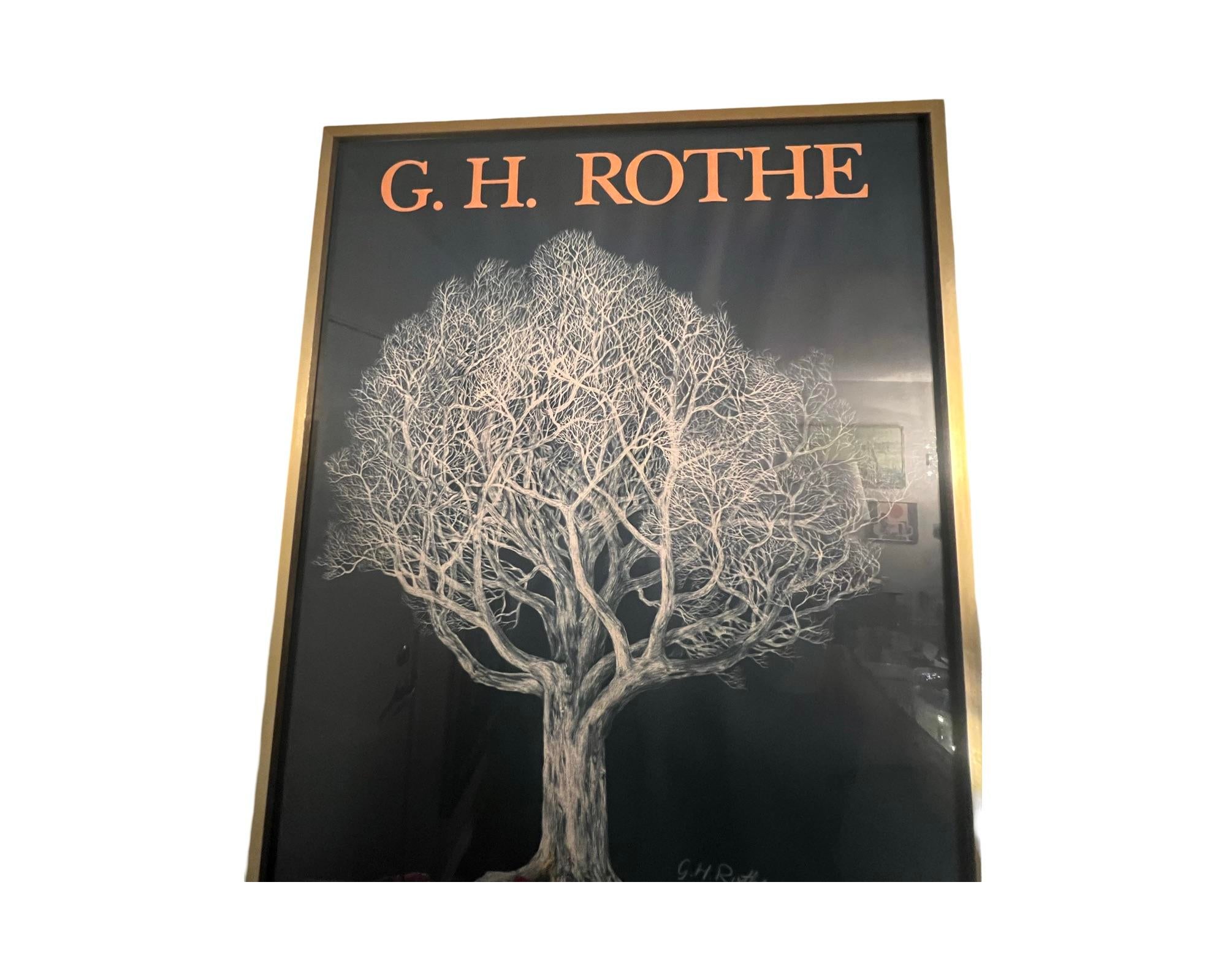 Vintage Mid Century Modern Framed Poster G H Rothe, 