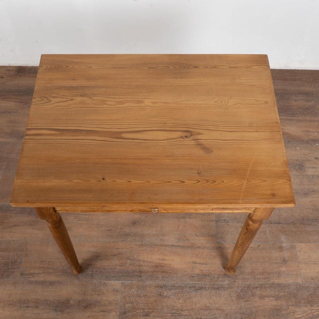 Farmhouse 19th Century Danish Pine Side Table With Single Drawer For Sale - Image 3 of 9