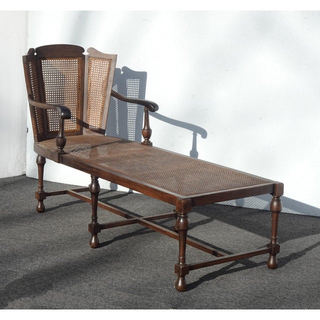 Unique Antique French Country Cane Chaise Lounge Chair ~ Day Bed For Sale - Image 4 of 18
