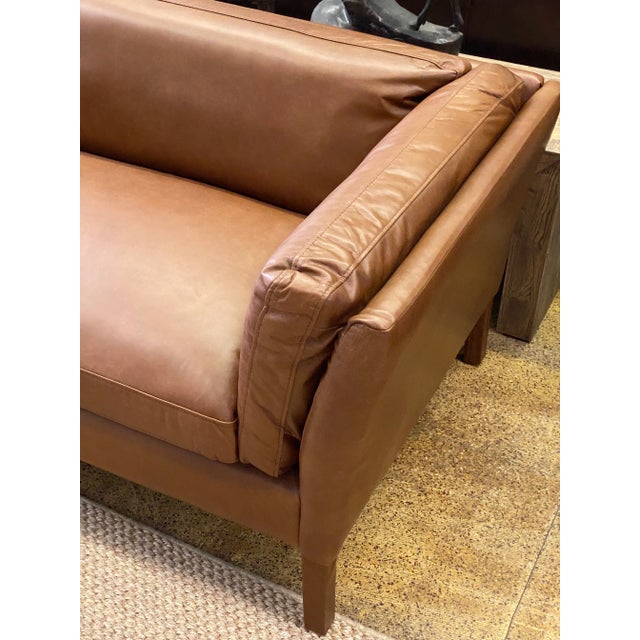 Transitional Timothy Oulton Rider Leather Modern 3 Seat Sofa For Sale - Image 3 of 13