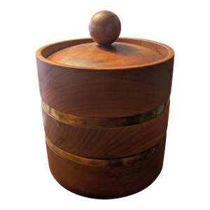 1960s Mid-Century Modern Wooden Ice Bucket