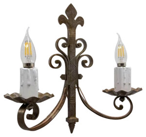 Wall Light in Iron and Wood, 1960